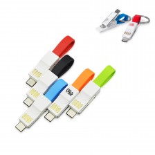 3 in 1 USB Charging Cable w/ Keychain